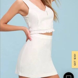 Lulus Medium white 2 piece skirt set